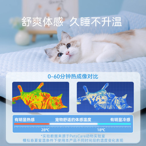 春夏季貓咪大眼萌沙發窩冰豆豆涼感靠枕貓窩降溫狗窩四季款寵物窩
