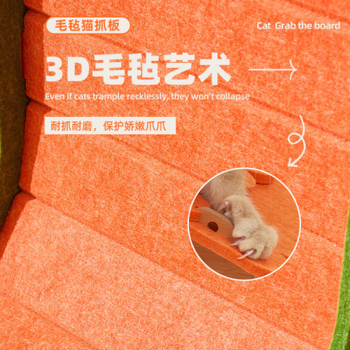 L型貓抓板耐磨不掉屑立式貓窩一體耐抓特大號毛氈貓爪板四季通用 L型貓抓板耐磨不掉屑立式貓窩一體耐抓特大號毛氈貓爪板四季通用