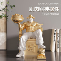 創意高級感財神桌面擺件客廳玄關店鋪收銀台裝飾喬遷開業活動禮品