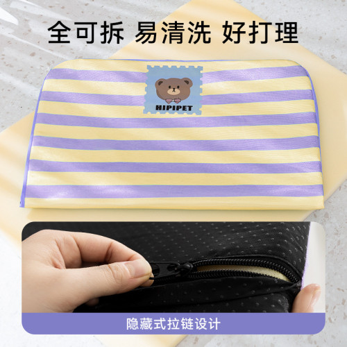 夏季狗狗卡通條紋冰絲涼蓆墊子中小型犬狗墊子貓咪涼墊狗窩寵物窩 夏季狗狗卡通條紋冰絲涼蓆墊子中小型犬狗墊子貓咪涼墊狗窩寵物窩