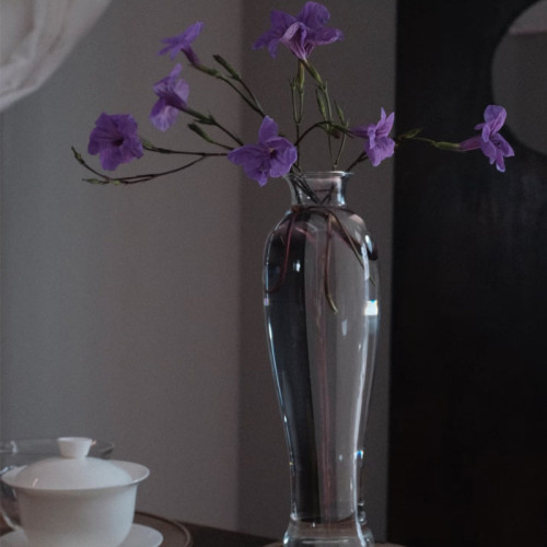 日式復古禪意透明玻璃花瓶網紅插花花道器皿現代簡約茶室餐桌擺件 日式復古禪意透明玻璃花瓶網紅插花花道器皿現代簡約茶室餐桌擺件