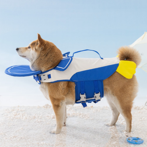 夏季狗狗可愛小企鵞救生衣泰迪中小型犬遊泳狗衣服寵物大浮力泳衣