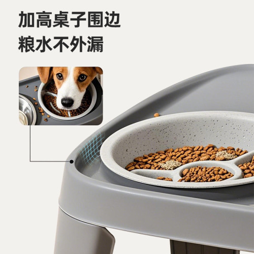 新品狗狗高架雙碗可折曡中大型犬慢食護頸耐用不鏽鋼寵物狗盆