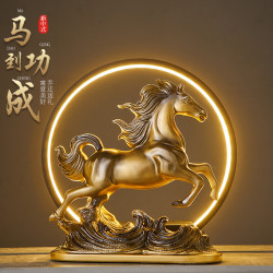 馬到成功家居飾品喬遷禮物新中式高級感辦公室電視櫃客廳裝飾擺件