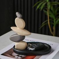 石來運轉樹脂工藝品簡約客廳玄關裝飾喬遷新居禮物擺件現代簡約