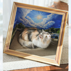 油畫貓窩貓抓板瓦楞紙貓窩二合一世界名畫寵物裝飾貓咪玩具