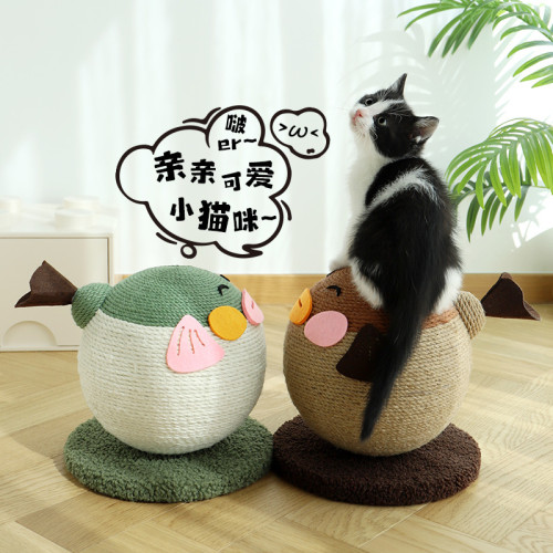 貓咪貓抓球河豚玩具逗貓玩具自嗨解悶狗狗劍麻貓抓球寵物用品