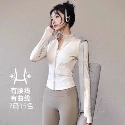 lulu瑜伽服外套高彈緊身速乾運動修身顯瘦上衣跑步健身服高彈速乾