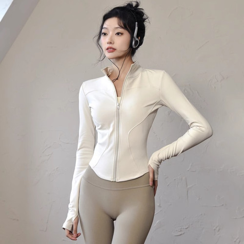 lulu瑜伽服外套高彈緊身速乾運動修身顯瘦上衣跑步健身服高彈速乾