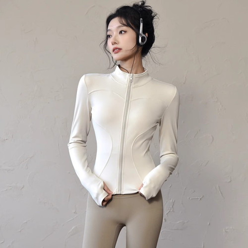 lulu瑜伽服外套高彈緊身速乾運動修身顯瘦上衣跑步健身服高彈速乾