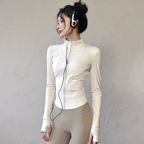lulu瑜伽服外套高彈緊身速乾運動修身顯瘦上衣跑步健身服高彈速乾