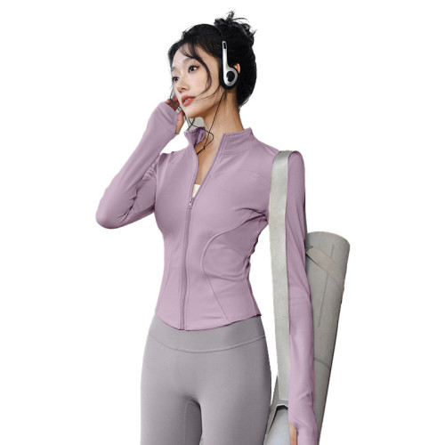lulu瑜伽服外套高彈緊身速乾運動修身顯瘦上衣跑步健身服高彈速乾