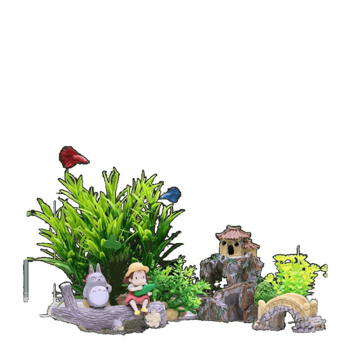 魚缸造景全套假山擺件一整套裝飾品仿真水草沉水網紅內飾套裝底沙 魚缸造景全套假山擺件一整套裝飾品仿真水草沉水網紅內飾套裝底沙
