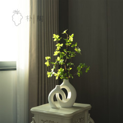 陶瓷擺件工藝品客廳仿真綠植高級藝術感擺件一整套陶瓷仿真花擺件