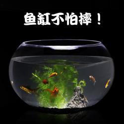 亞克力圓形魚缸水族箱小型桌面烏龜缸家用迷你金魚缸客廳一體成型