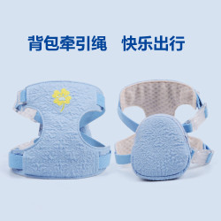 狗狗外出清新花朵刺綉後背包背心式胸背遛狗繩貓咪繩子寵物狗牽引繩