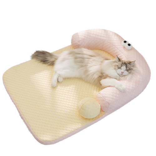 貓咪春夏季涼感大眼搞怪問號墊子夏天冰豆豆貓窩沙發狗窩寵物睡墊