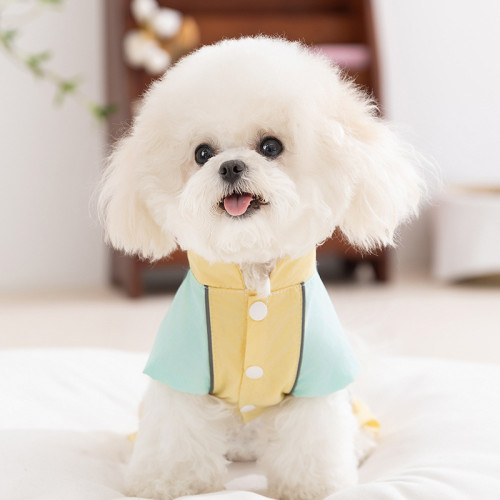 春夏季狗狗戶外多巴胺撞色拼接四腳沖鋒衣中小型犬防曬衣寵物衣服