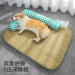 狗狗夏季中小型犬沙發棋盤格L型涼蓆窩狗窩貓咪涼墊子貓窩寵物窩