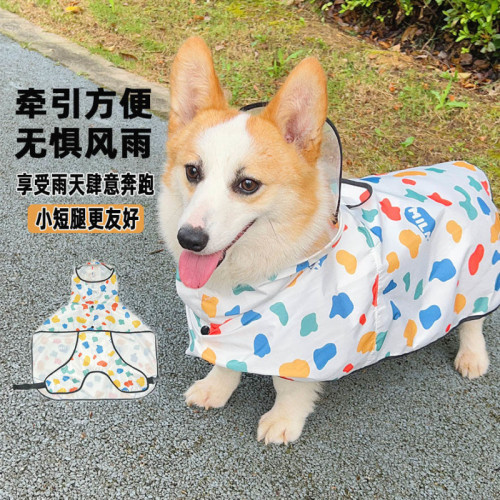柯基犬專用雨衣狗狗雨衣中小型犬雪納瑞柴犬寵物雨天衣服防水肚兜
