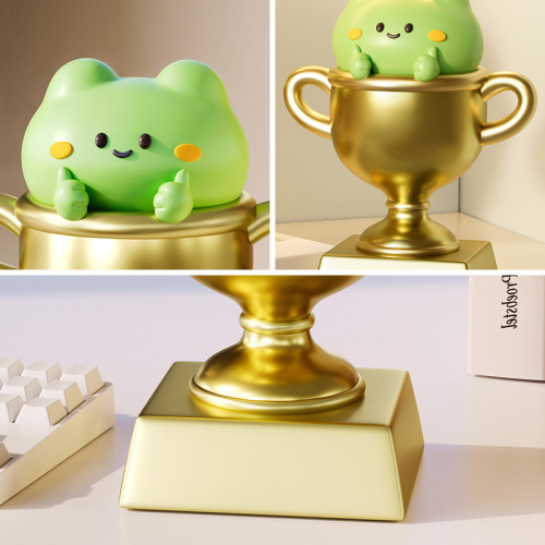 頂呱呱青蛙頒獎獎品可愛年會學生畢業禮物工藝品創意擺件獎杯
