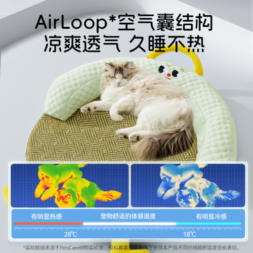 貓咪春夏季圓形大眼萌藤蓆貓窩清涼降溫涼蓆狗窩冰豆豆寵物窩用品