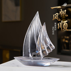 一帆風順帆船家居飾品新中式高級感辦公室酒櫃電視櫃客廳裝飾擺件