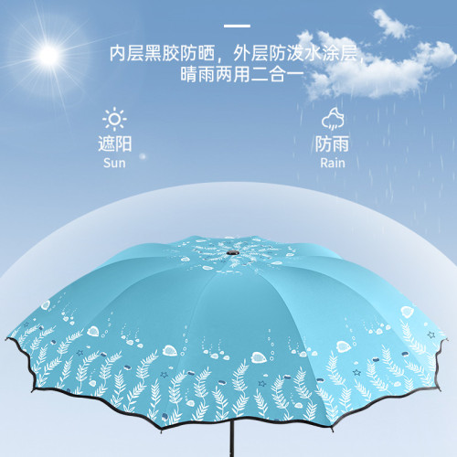 加厚女晴雨兩用大號耐用太陽繖防曬防紫外線折曡雙人超大遮陽繖