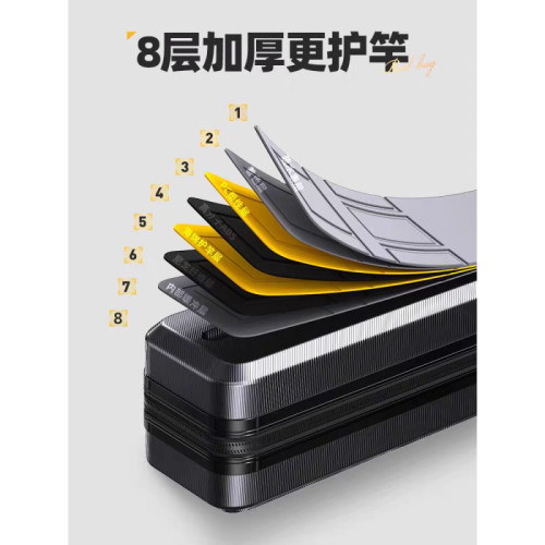 2025新款魚竿包硬殼魚竿包防水易淨加厚護竿耐磨戶外新款釣魚桿包