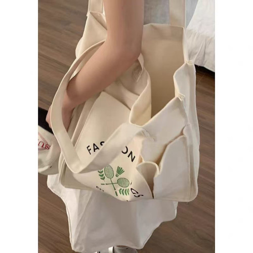 羽毛球夏天大容量日系帆布包新款單肩手提休閒旅行通勤外出 羽毛球夏天大容量日系帆布包新款單肩手提休閒旅行通勤外出