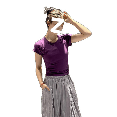 露腰背舞蹈服短袖女古典舞現代舞舞練功服形體基訓健身瑜伽服