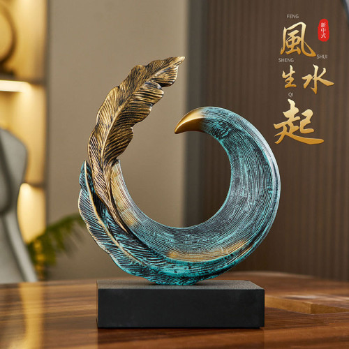 創意高級時尚輕奢客廳書房玄關辦公室風生水起寓意喬遷禮物擺件