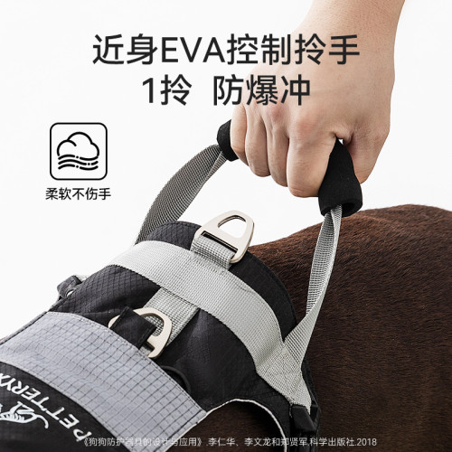 寵物牽引繩中大型犬邊牧金毛防爆沖雙環釦胸背帶透氣遛狗外出牽引