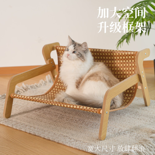 涼蓆沙發榻貓窩夏季麻墊貓床貓咪沙發四季通用清涼防暑寵物貓用品