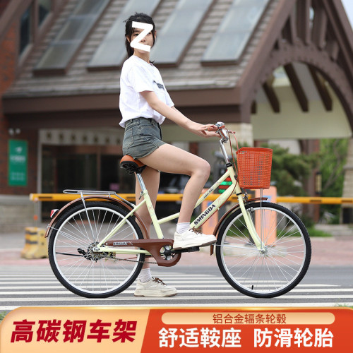自行車成人26寸24男女式免充氣大復古車通勤車老人代步通用