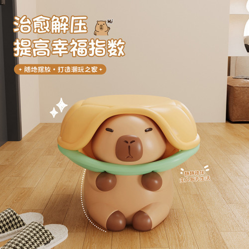 可愛創意卡皮巴拉換鞋凳客廳落地擺件玄關家居裝飾品喬遷新居禮物