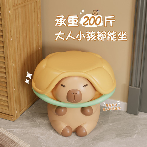 可愛創意卡皮巴拉換鞋凳客廳落地擺件玄關家居裝飾品喬遷新居禮物