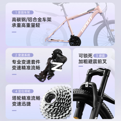 山地自行車成人女款變速青少年公路校園減震單車24寸男款初中