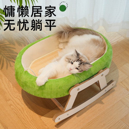 貓窩涼蓆搖床貓吊床竹蓆夏季睡覺涼爽可愛貓床喵仙兒寵物用品