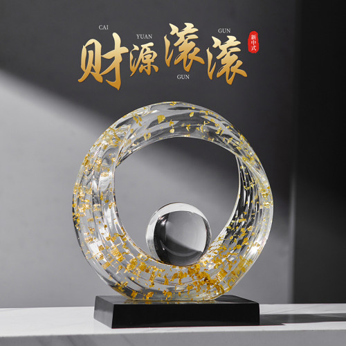 創意時尚高級輕奢財源滾滾電視櫃客廳酒櫃裝飾擺件辦公室樹脂擺件