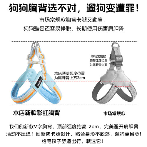 狗狗牽引繩春夏透氣外出遛狗中小型犬泰迪比熊胸背套裝防爆沖狗繩