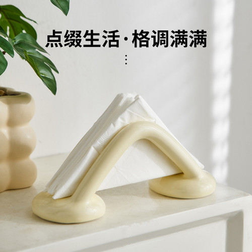 創意簡約實用時尚家居衛生間置物架家用擺件陶瓷三角形紙巾架