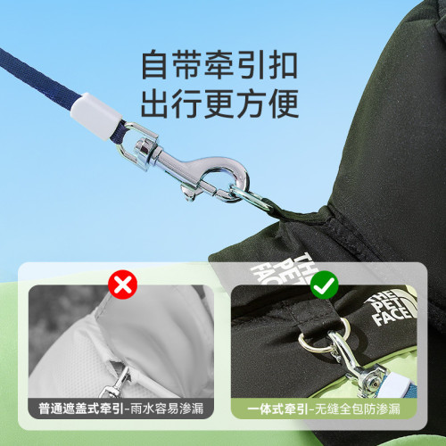 寵物雨衣撞色連腳狗狗雨披四腳可牽引全包小型犬泰迪雨天出行衣服
