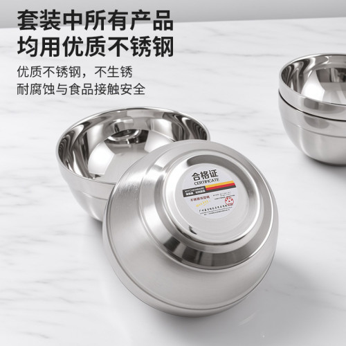 不鏽鋼碗碟筷餐具套裝家用可攜式戶外露營野炊裝備用品全套飯碗