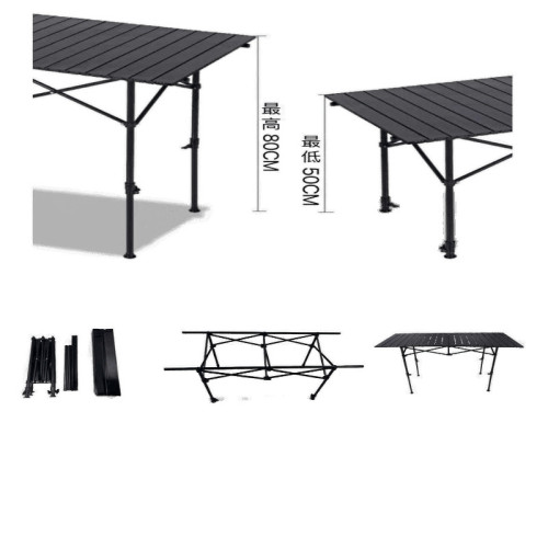 戶外折曡桌升降桌擺攤可攜式茶桌蛋卷桌折曡桌子野餐桌椅露營裝備