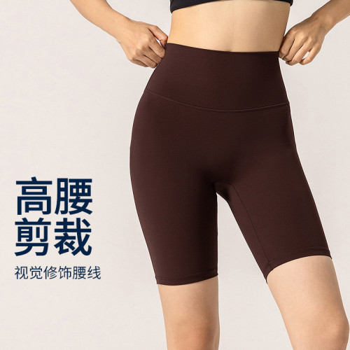 NULS瑜伽短褲女提臀高腰裸感高彈透氣健身跑步騎行褲運動五分褲夏