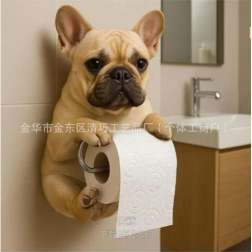 新款dog狗系列紙巾架可愛裝飾品家居雕像厠所壁掛卷紙收納