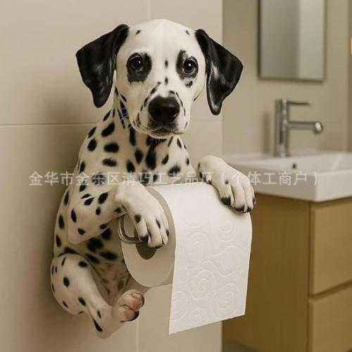 新款dog狗系列紙巾架可愛裝飾品家居雕像厠所壁掛卷紙收納
