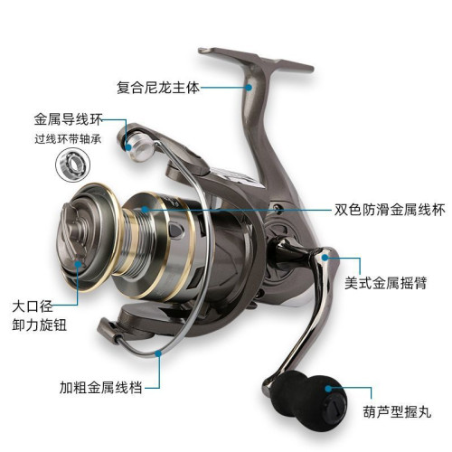 魚輪紡車輪全金屬遠投輪美式金屬搖臂微物路亞輪漁輪起批