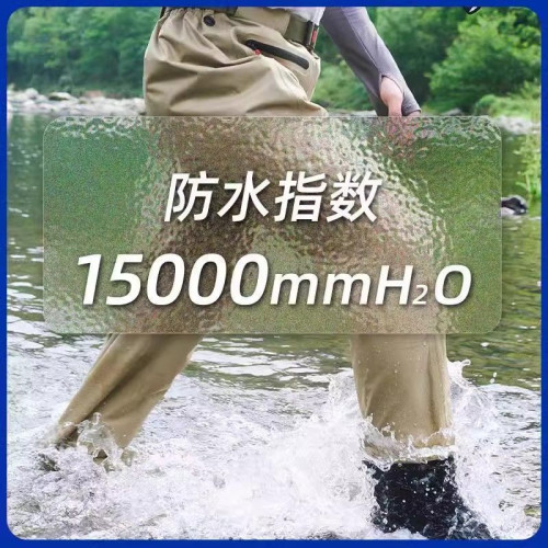 新款半身雨褲連體下水褲加厚雨鞋捕魚耐磨齊腰全身防水釣魚涉水褲